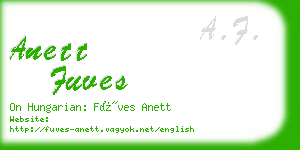 anett fuves business card